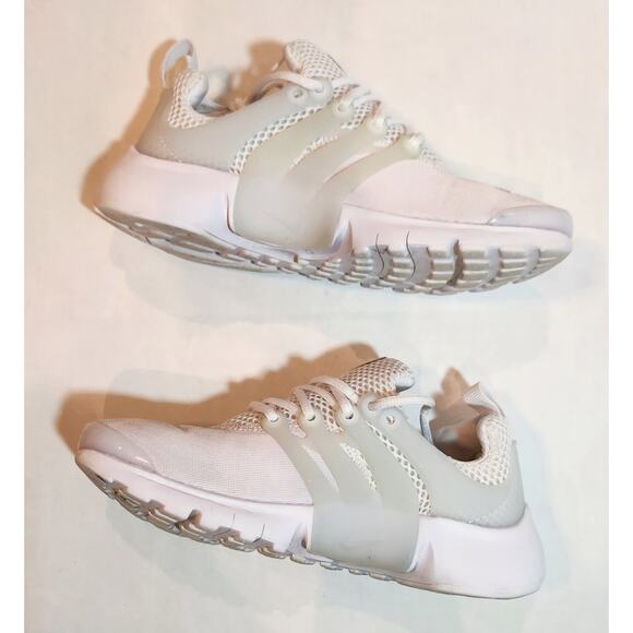 Nike Air Presto Triple White Mesh 844766-100-Size 3 Kids - Picture 6 of 9